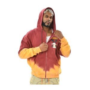 Vicious Hoodie Intruder Washed Tie-Dye Zip Up Mens Brown VC112